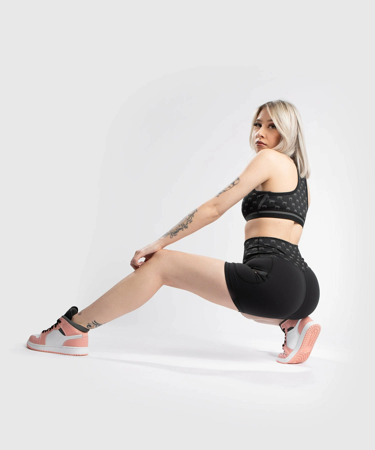 Venum Monogram Compression Shorts - For Women - Black/Pink Gold 2 Venum Monogram Compression Shorts - For Women - Black/Pink Gold - Image 2