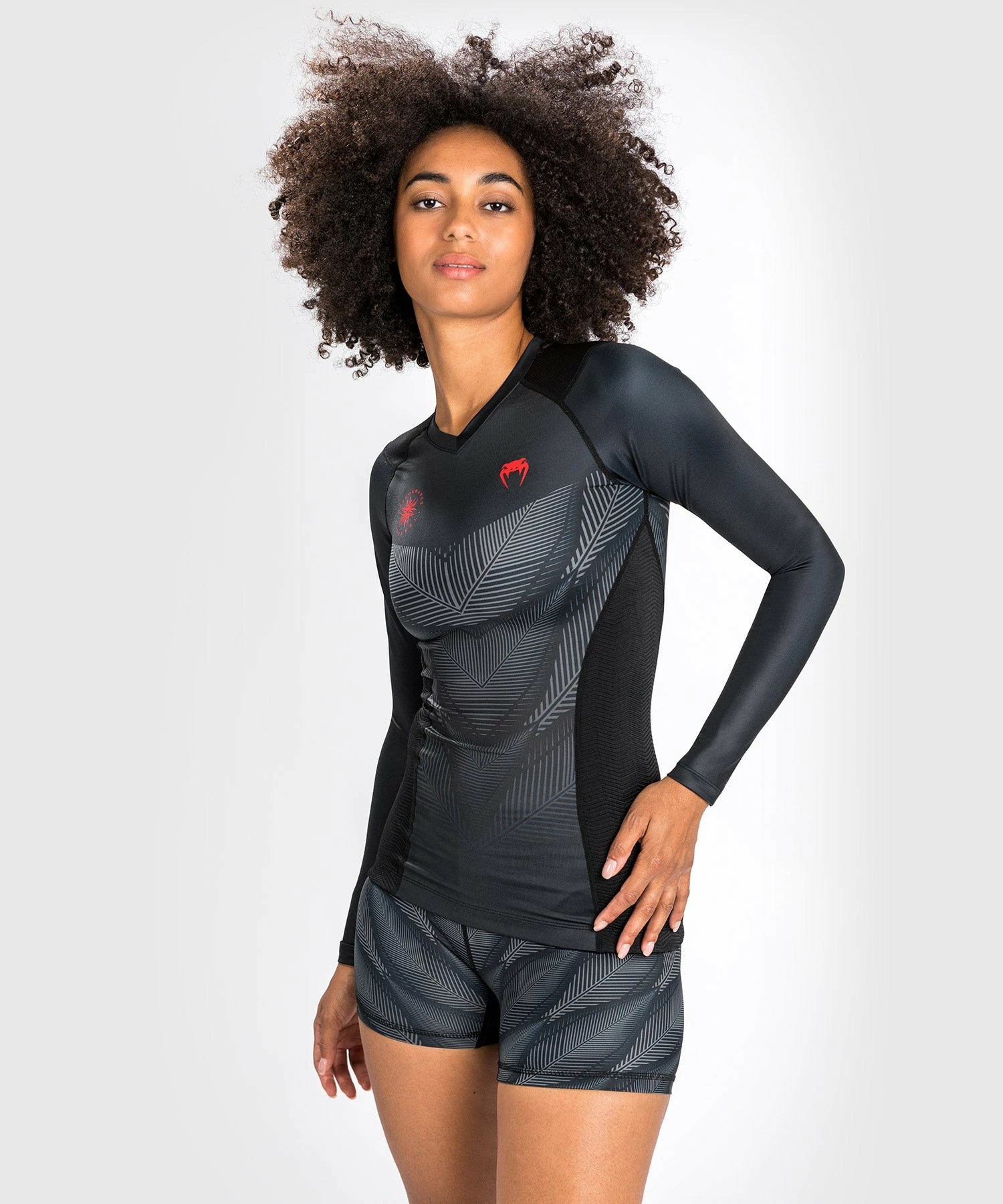 Venum Phantom Rashguard Long Sleeves - For Women - Black/Red