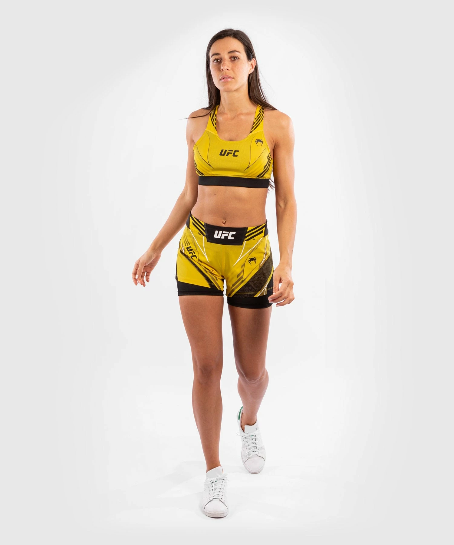 UFC Venum Authentic Fight Night Women's Shorts - Short Fit - Yellow 8 UFC Venum Authentic Fight Night Women's Shorts - Short Fit - Yellow - Image 8