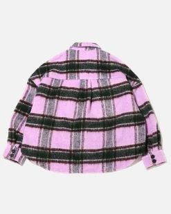 Atmos Pink Shaggy Big Check Jacket (Purple) -Venum store 22AW AYTP16 PPL 02