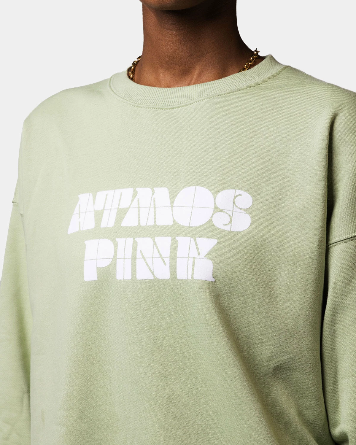 Atmos Pink Crew Logo Sweatshirt (Mint) 2 Atmos Pink Crew Logo Sweatshirt (Mint) - Image 2