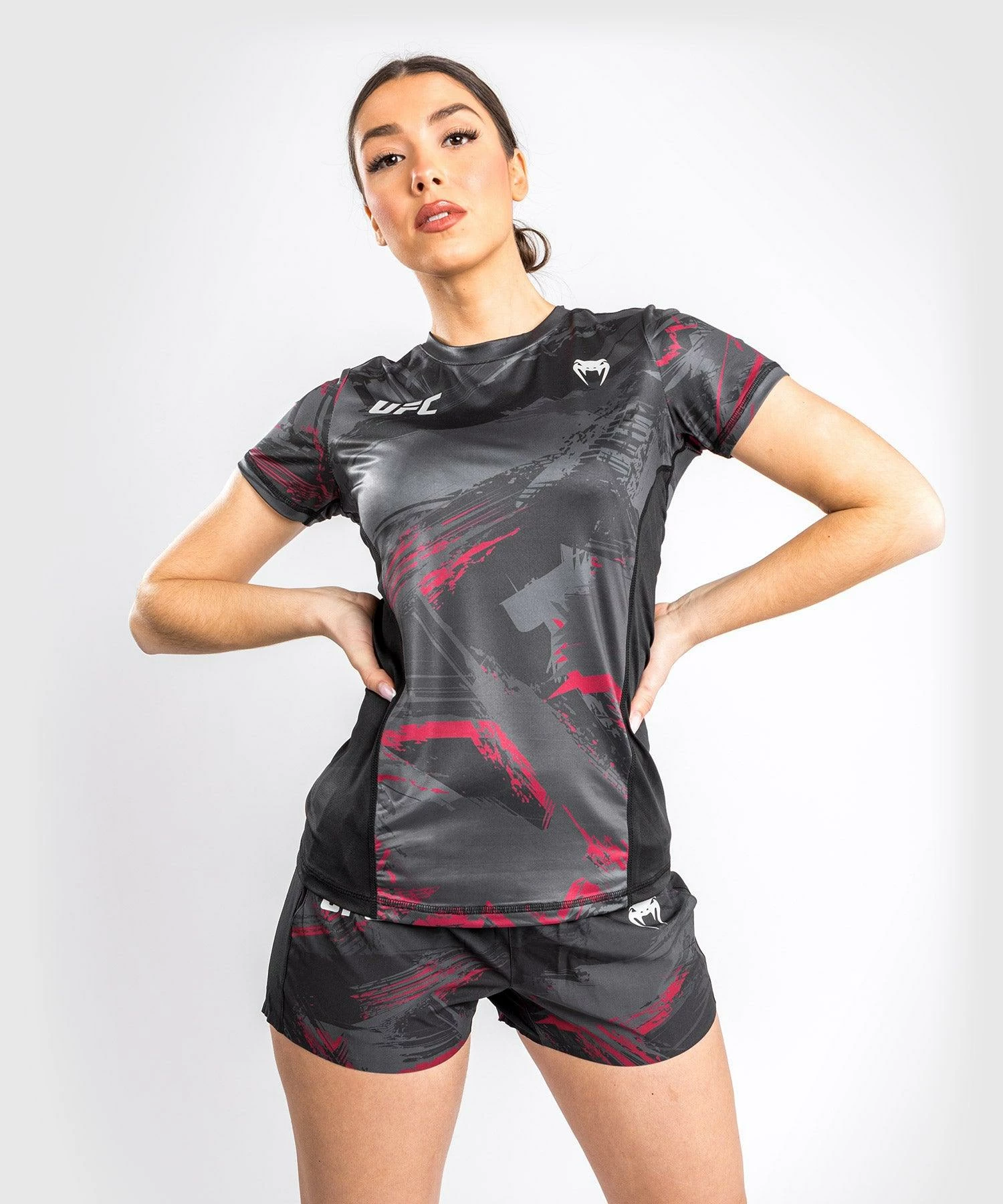 UFC Venum Authentic Fight Week 2.0 Dry Tech T-Shirt - For Women - Black/Red 1 UFC Venum Authentic Fight Week 2.0 Dry Tech T-Shirt - For Women - Black/Red