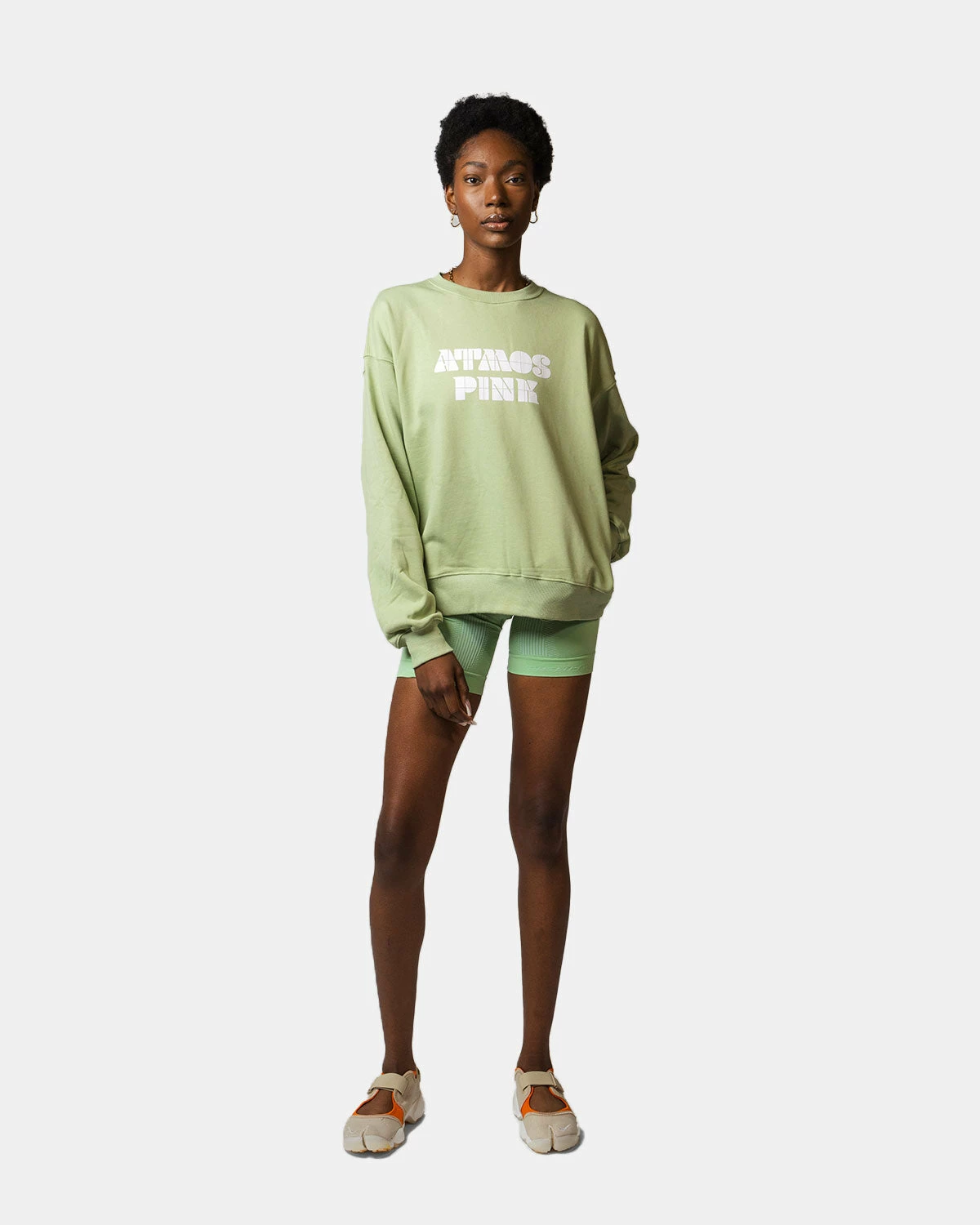 Atmos Pink Crew Logo Sweatshirt (Mint) 4 Atmos Pink Crew Logo Sweatshirt (Mint) - Image 4