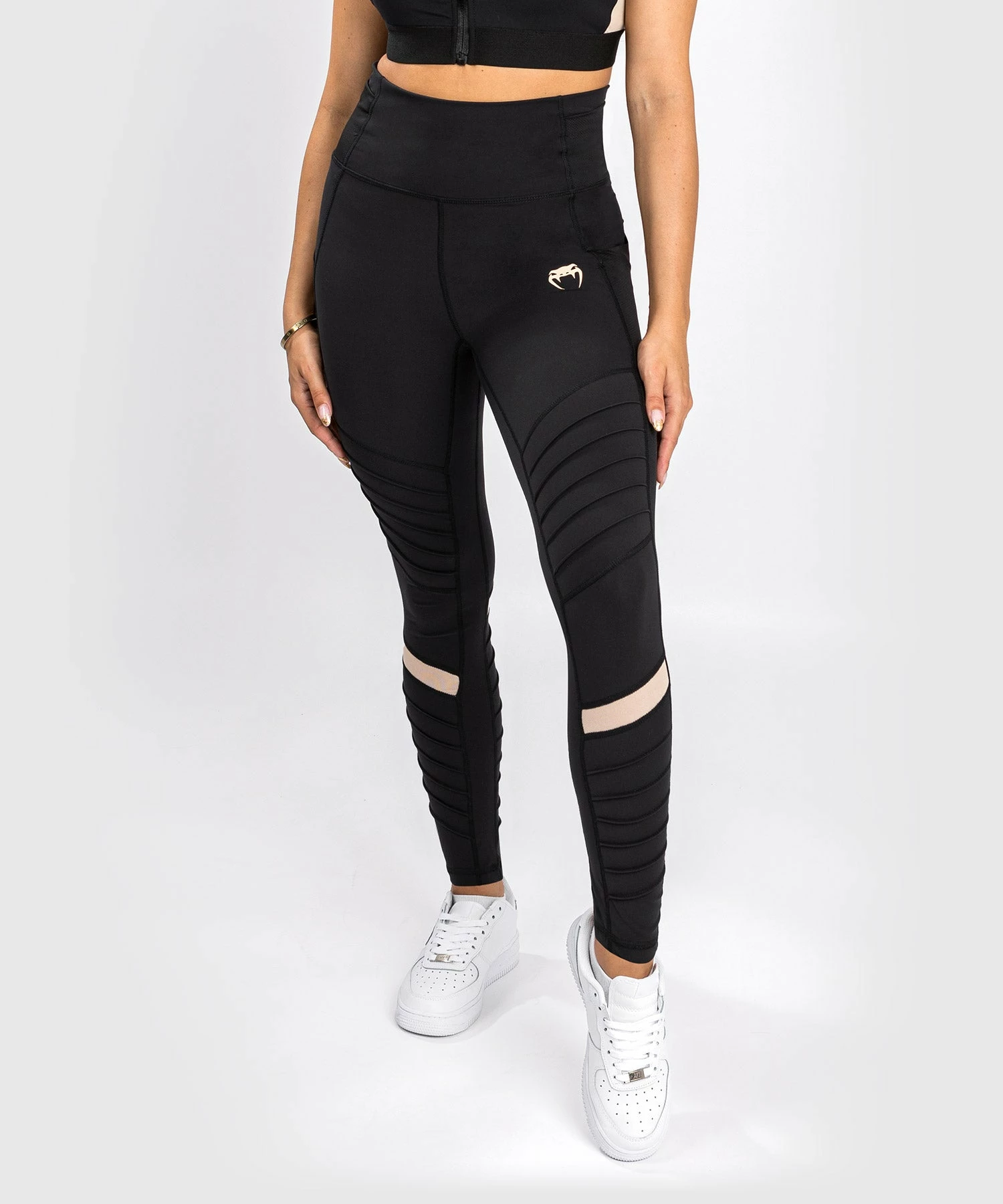 Venum Moto Leggings - For Women - Black/Sand 1 Venum Moto Leggings - For Women - Black/Sand