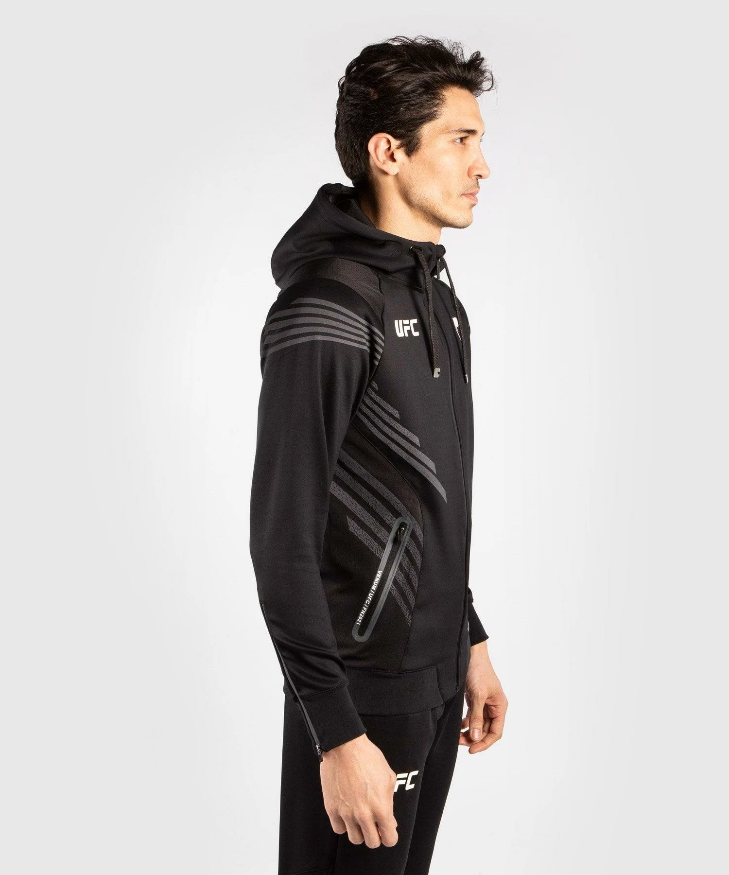 UFC Venum Personalized Authentic Fight Night Men's Walkout Hoodie - Black 2 UFC Venum Personalized Authentic Fight Night Men's Walkout Hoodie - Black - Image 2