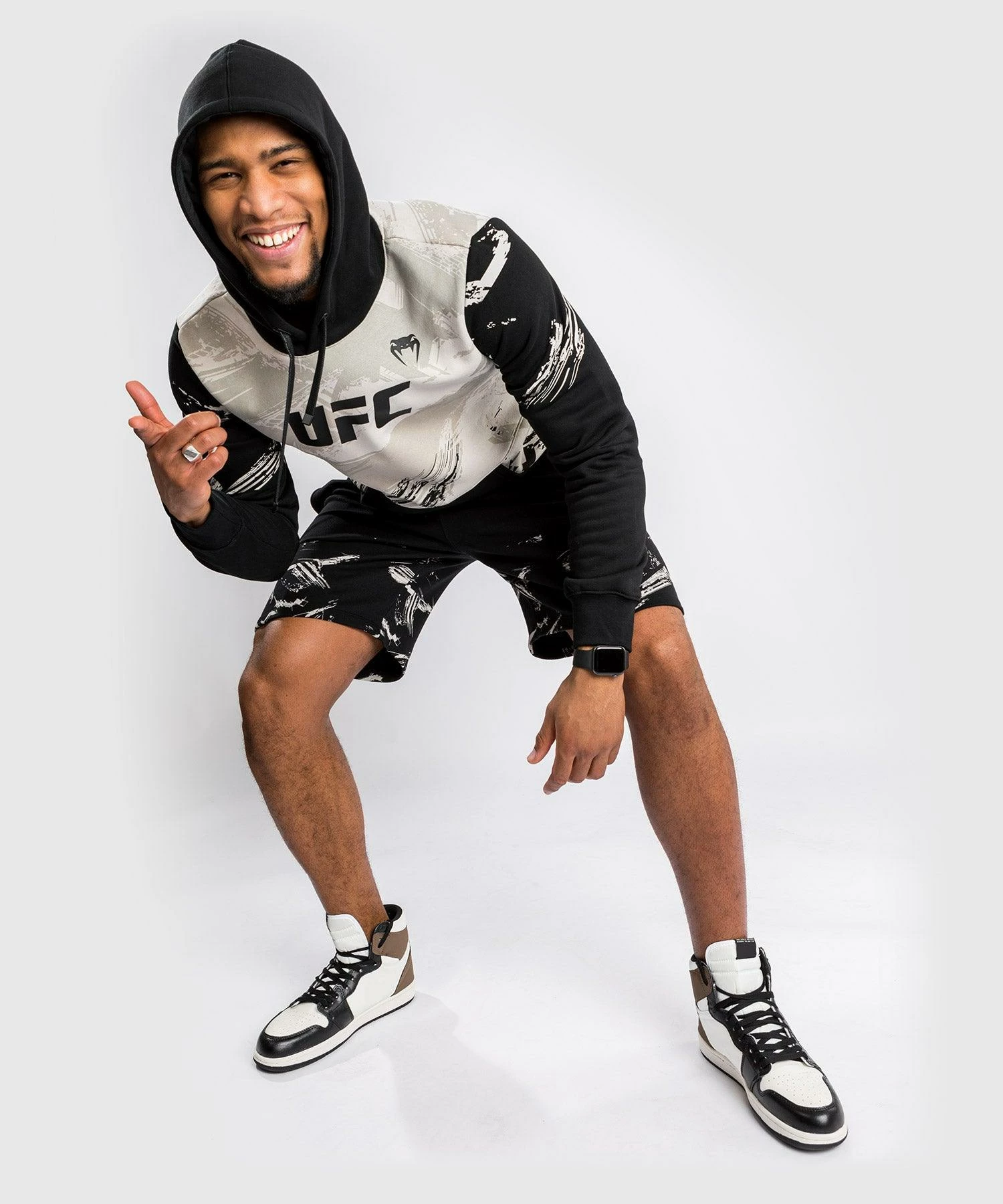 UFC Venum Authentic Fight Week Men's 2.0 Pullover Hoodie - Sand/Black 5 UFC Venum Authentic Fight Week Men's 2.0 Pullover Hoodie - Sand/Black - Image 5