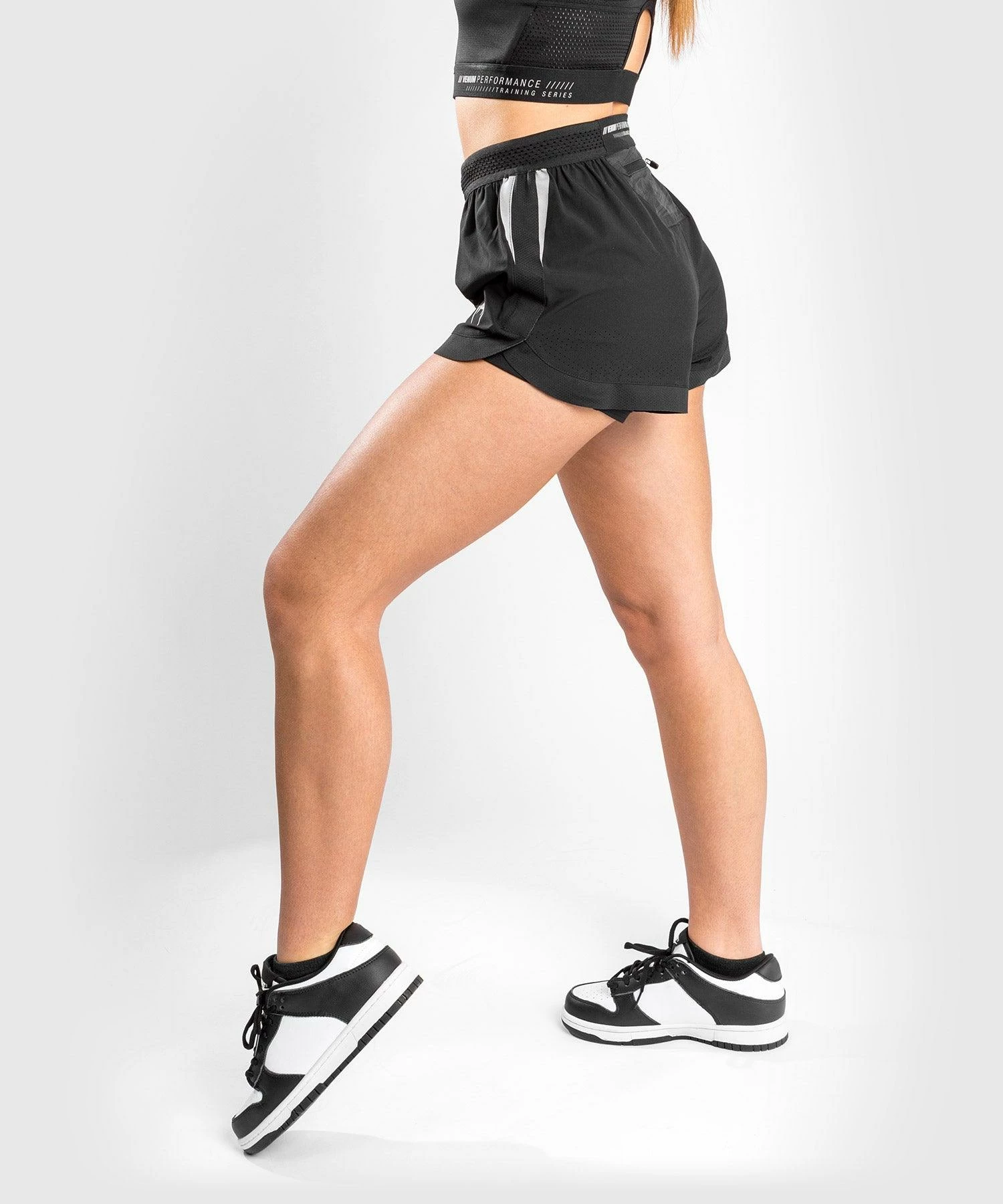 Venum Tempest 2.0 Women's Training Shorts - Black/Grey 2 Venum Tempest 2.0 Women's Training Shorts - Black/Grey - Image 2