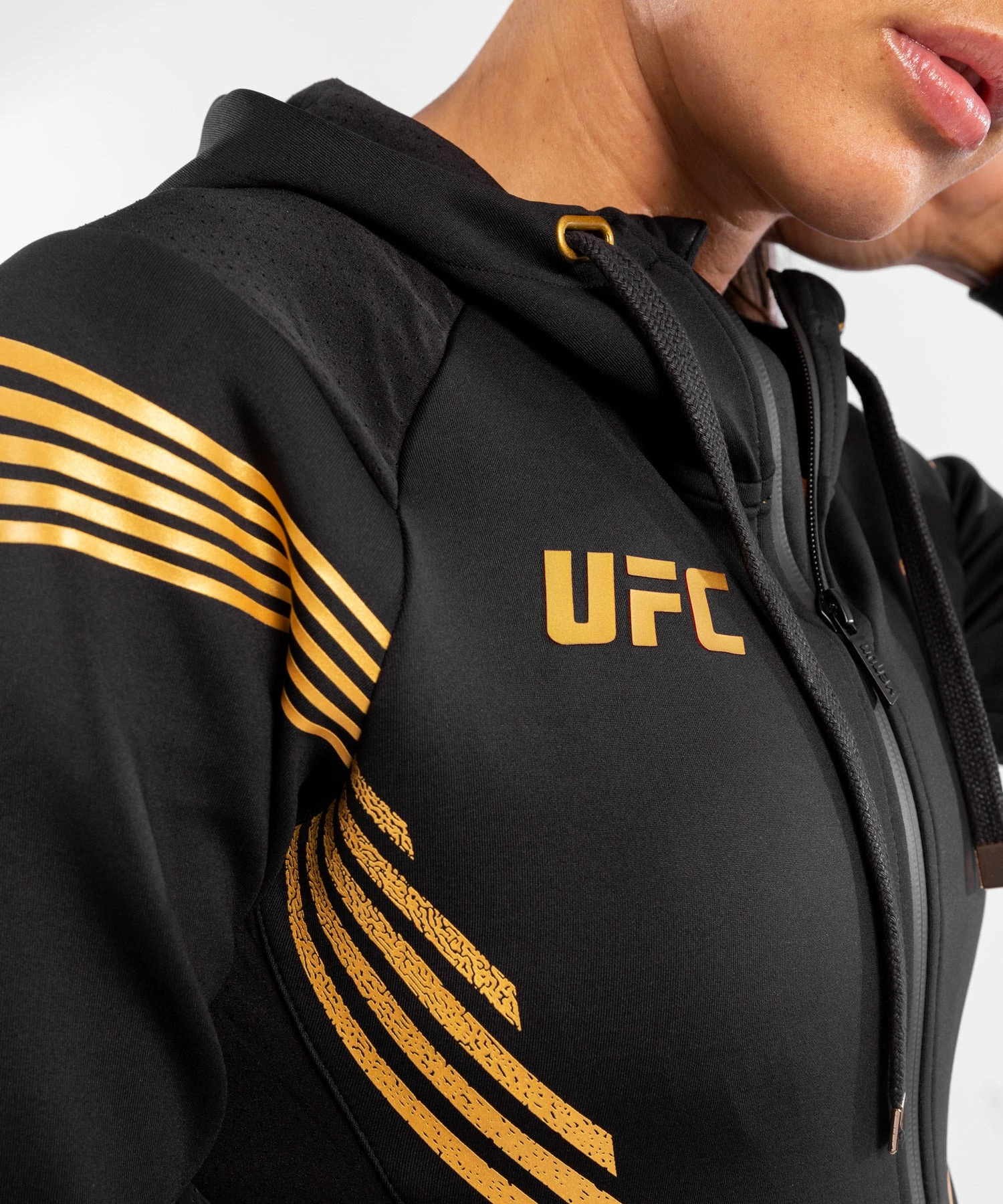 UFC Venum Fighters Authentic Fight Night Women's Walkout Hoodie - Champion 7 UFC Venum Fighters Authentic Fight Night Women's Walkout Hoodie - Champion - Image 7