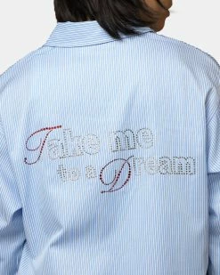 Atmos Pink Rhinestone Stripe Shirts (Sax) -Venum store 5