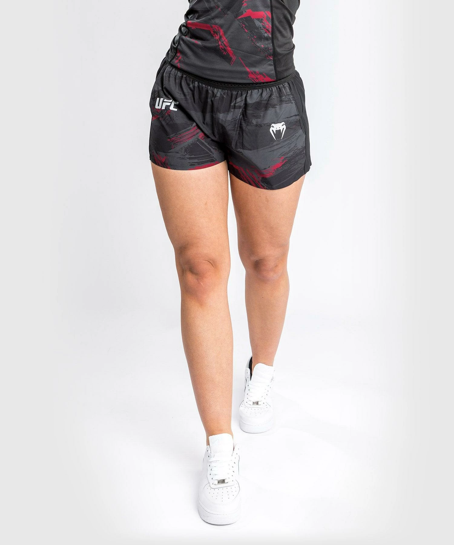 UFC Venum Authentic Fight Week Women's 2.0 Performance Short - Black/Red 2 UFC Venum Authentic Fight Week Women's 2.0 Performance Short - Black/Red - Image 2
