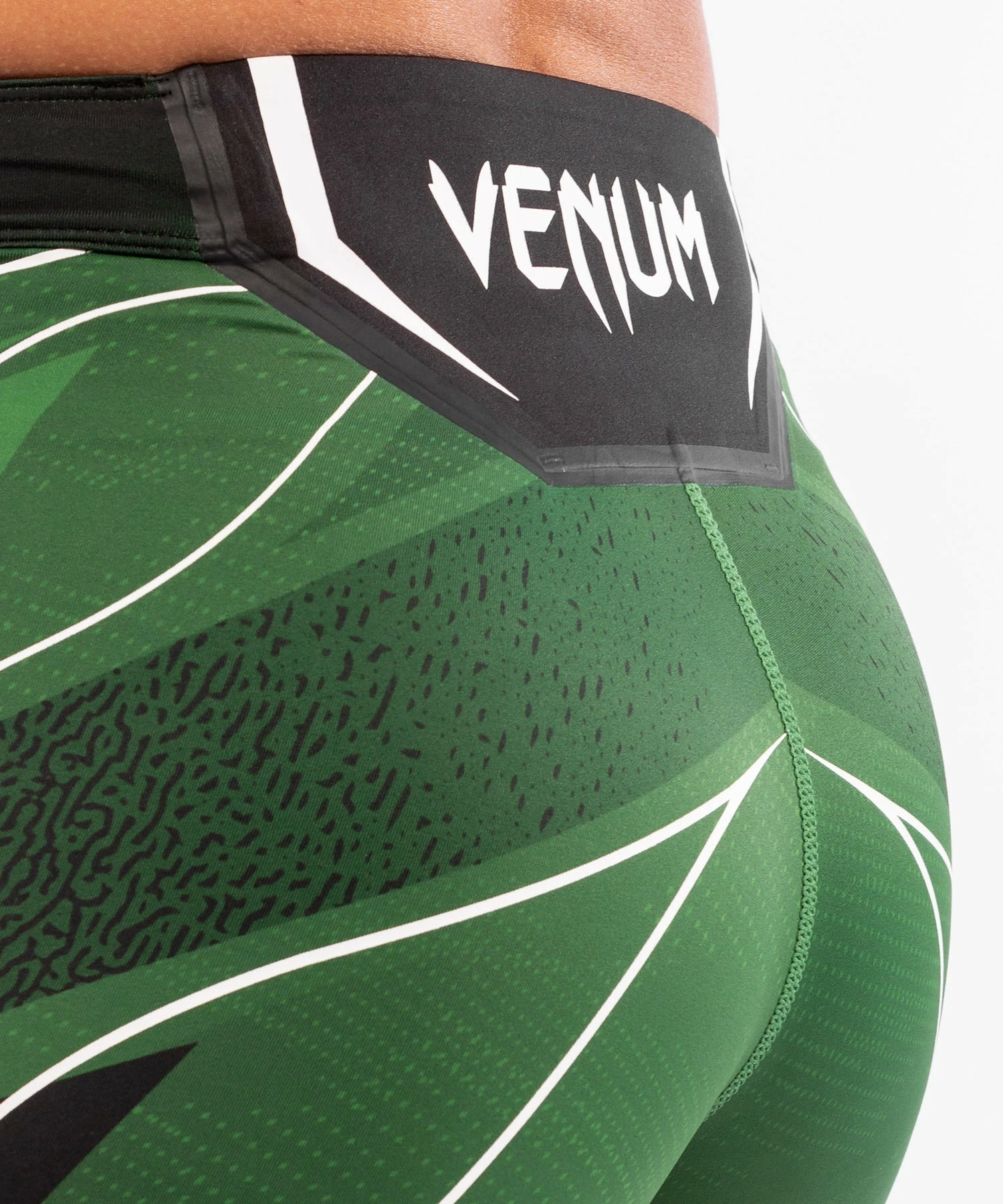 UFC Venum Authentic Fight Night Women's Vale Tudo Shorts - Short Fit - Green 6 UFC Venum Authentic Fight Night Women's Vale Tudo Shorts - Short Fit - Green - Image 6