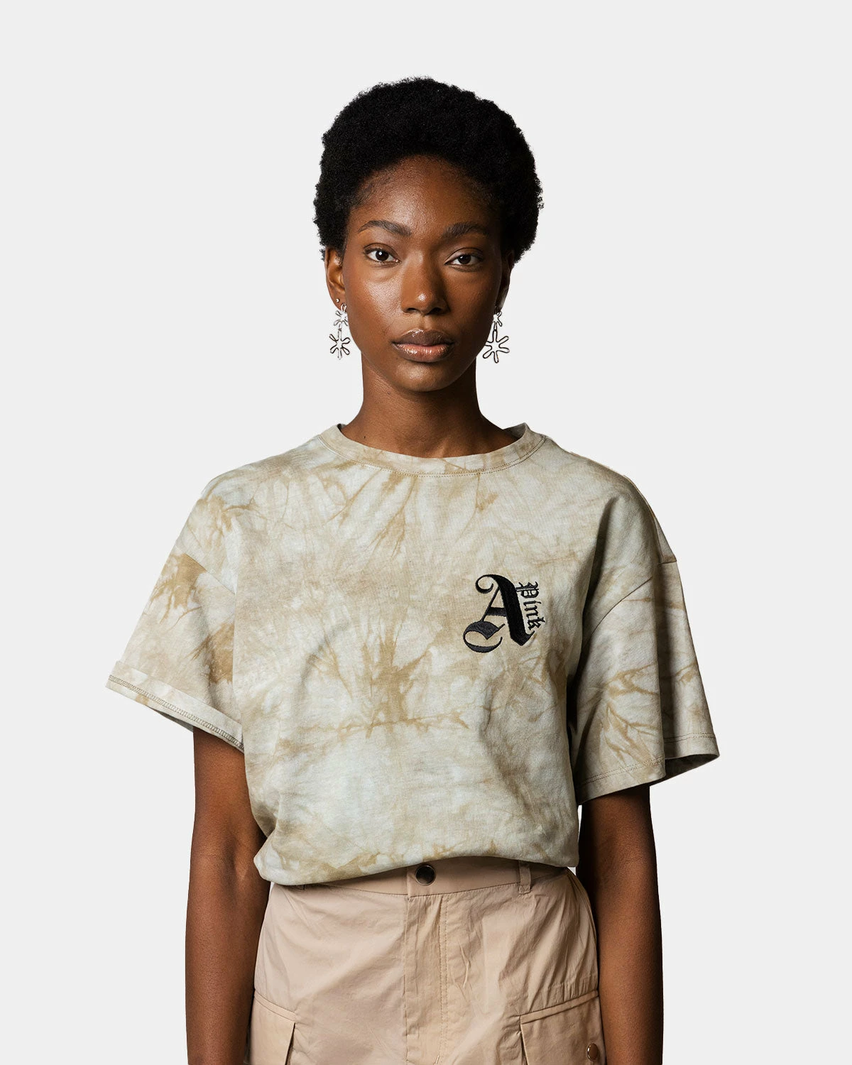 Atmos Pink Logo Embrodiered Tie-Dye Oversize Tee (Beige) 1 Atmos Pink Logo Embrodiered Tie-Dye Oversize Tee (Beige)