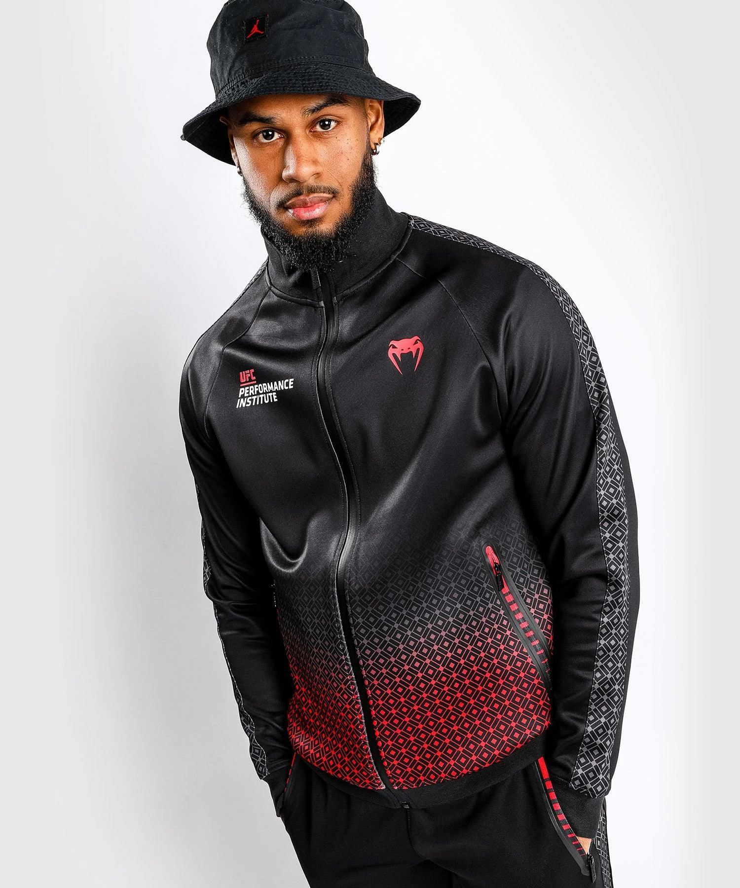 UFC Venum Performance Institute Track Jacket - Black/Red 4 UFC Venum Performance Institute Track Jacket - Black/Red - Image 4