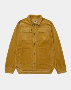 Caterpillar + Colour Plus Co Corduroy Utility Button Front Shirt Jacket (Tawny Olive)