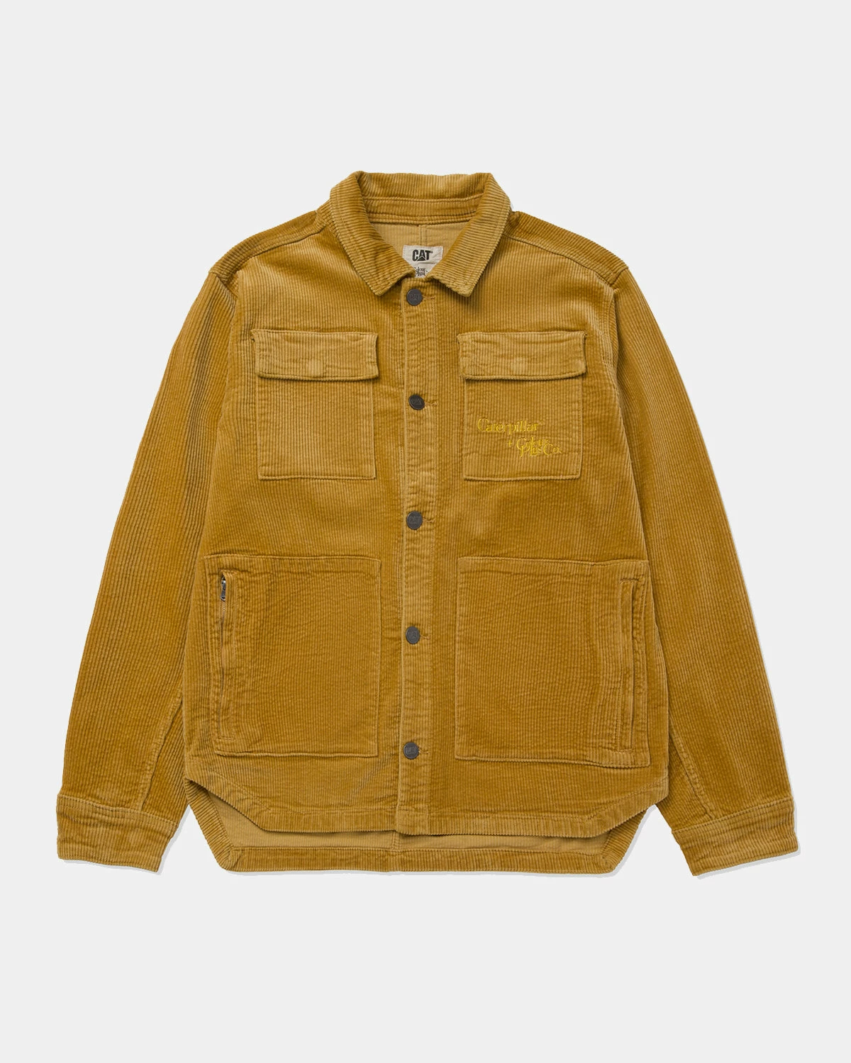 Caterpillar + Colour Plus Co Corduroy Utility Button Front Shirt Jacket (Tawny Olive) 1 Caterpillar + Colour Plus Co Corduroy Utility Button Front Shirt Jacket (Tawny Olive)