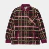Caterpillar + Colour Plus Co Plaid Sherpa Snap Front Shirt Jacket (Tawny Port)