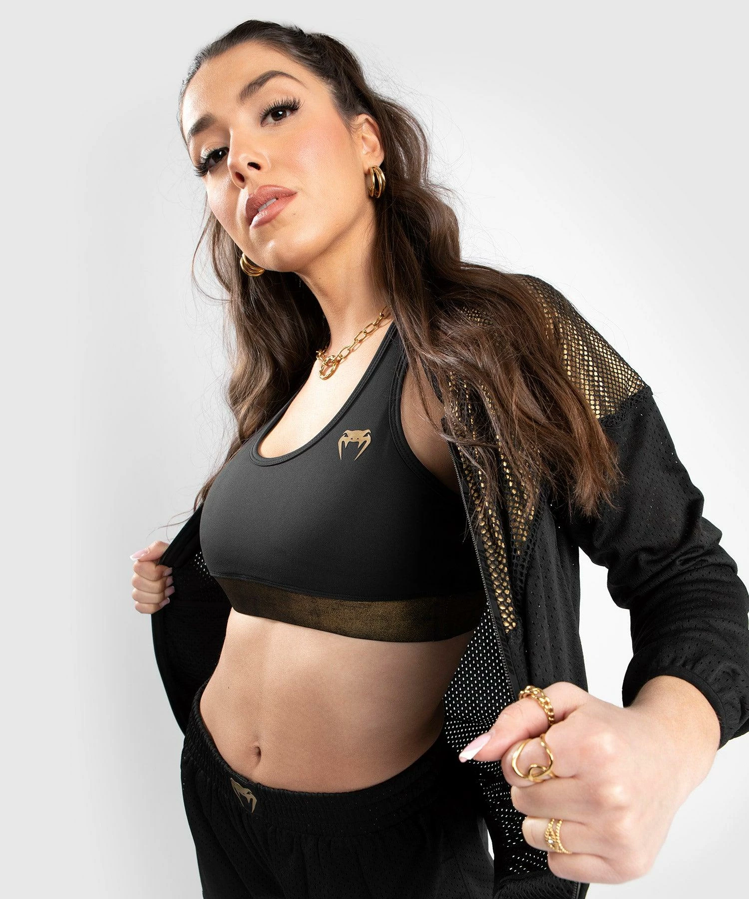 Venum Lightning Mesh Jacket - For Women - Black/Gold 8 Venum Lightning Mesh Jacket - For Women - Black/Gold - Image 8