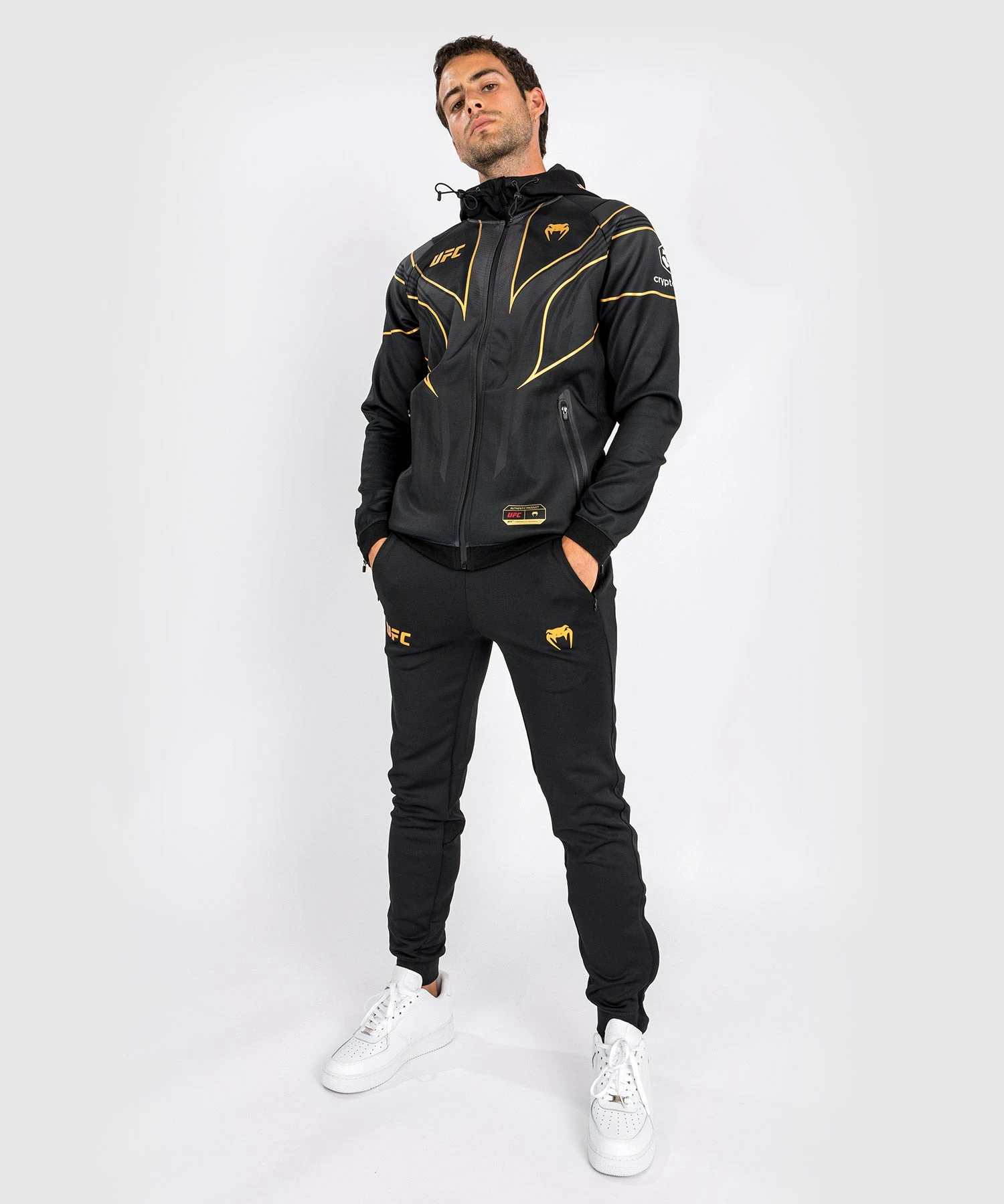 UFC Venum Authentic Fight Night 2.0 Men's Walkout Hoodie - Champion 3 UFC Venum Authentic Fight Night 2.0 Men's Walkout Hoodie - Champion - Image 3