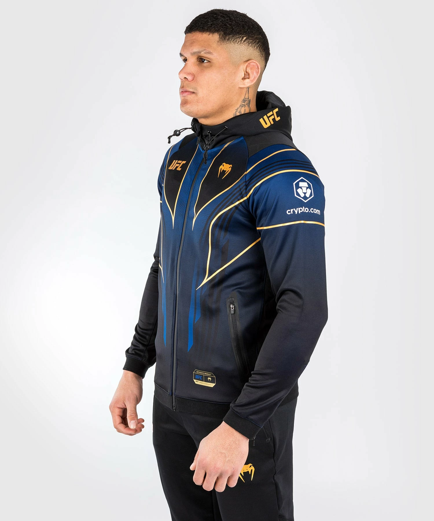 UFC Venum Personalized Authentic Fight Night 2.0 Kit By Venum Men's Walkout Hoodie - Midnight Edition - Champion - Image 5