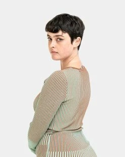 Andersson Bell Ellison Paneled Knit Dress (Jade | Brown) -Venum store AnderssonBell Dress 04