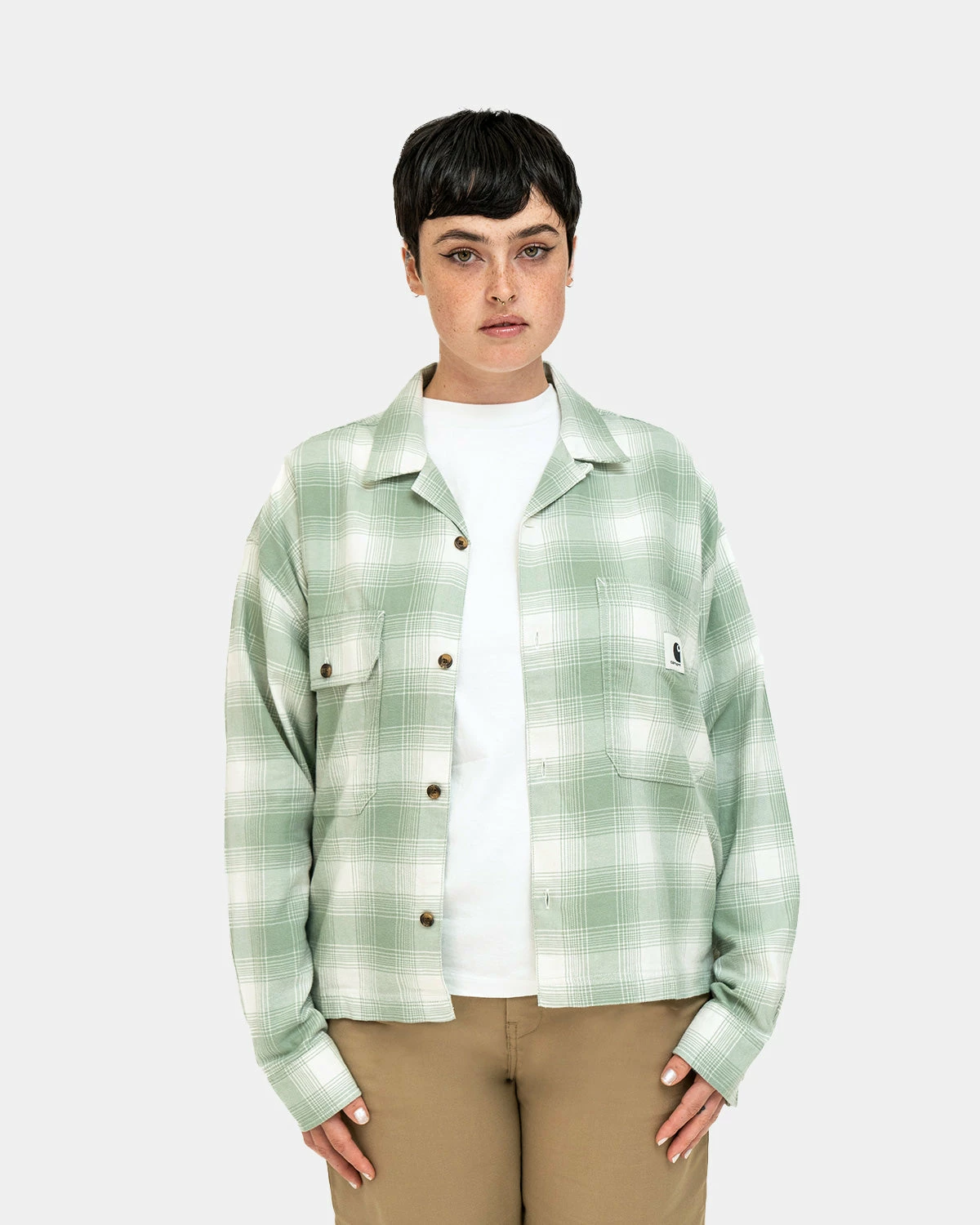 Carhartt WIP W Long Sleeve Deaver Shirt (Sage) 1 Carhartt WIP W Long Sleeve Deaver Shirt (Sage)
