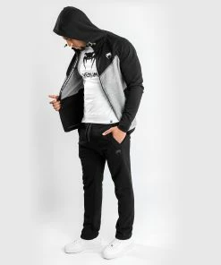 Venum Laser Evo 2.0 Hoodie - Light Heather Grey -Venum store HOODIES LASER EVO GREY BLACK 02