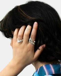 Hannah Jewett Tooth Flower Ring Sterling Silver -Venum store HannahJewett sq0893517 02