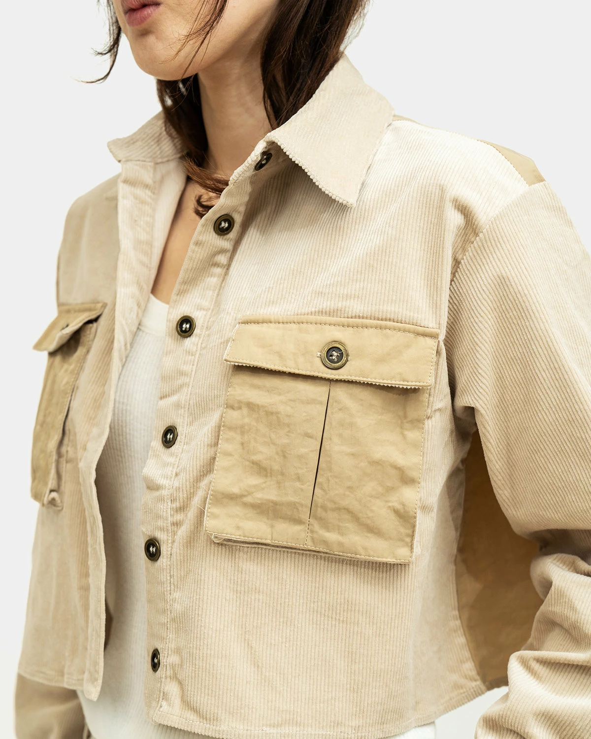 Atmos Pink Corduroy Cargo Shirt (Beige) 2 Atmos Pink Corduroy Cargo Shirt (Beige) - Image 2