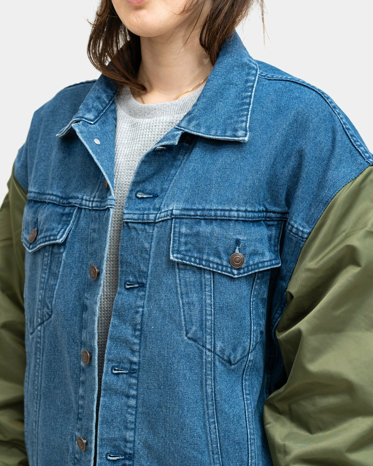 Atmos Pink MA-1 Denim Jacket (Blue) 2 Atmos Pink MA-1 Denim Jacket (Blue) - Image 2