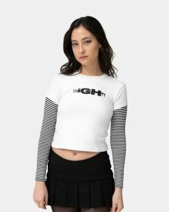 Omighty SK8R Girls Long Sleeve Tee (White | Black)
