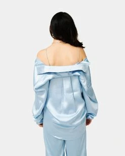 Atmos Pink Satin Colored Shirt (Light Blue) 8 Atmos Pink Satin Colored Shirt (Light Blue) -Venum store SS 08450