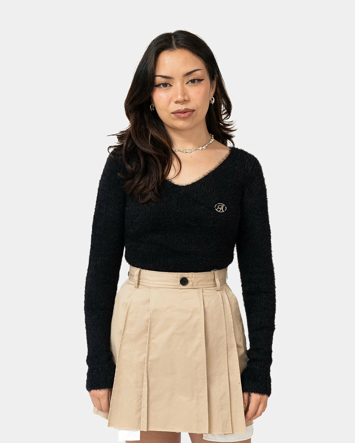 Atmos Pink Design Feathered Sweater Bodysuit (Black) 1 Atmos Pink Design Feathered Sweater Bodysuit (Black)