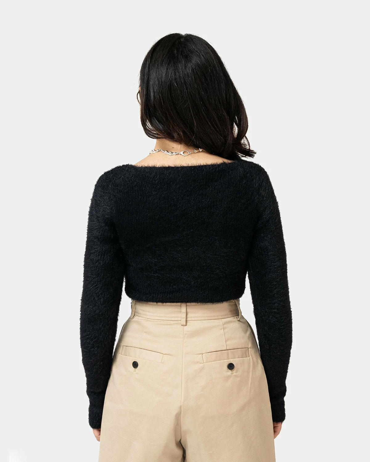 Atmos Pink Design Feathered Sweater Bodysuit (Black) 4 Atmos Pink Design Feathered Sweater Bodysuit (Black) - Image 4