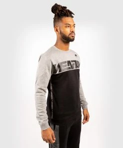 Venum Connect Crewneck Sweatshirt - Black/Heather Grey -Venum store SWEAT CONNECT BLACK GREY FONCE 19