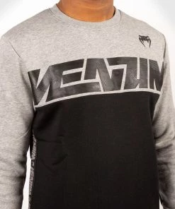 Venum Connect Crewneck Sweatshirt - Black/Heather Grey -Venum store SWEAT CONNECT BLACK GREY FONCE 23
