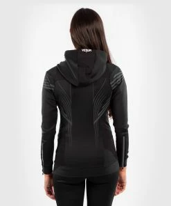 UFC Venum Fighters Authentic Fight Night Women's Walkout Hoodie - Black -Venum store VNMUFC 00013 001 04B 2 1 1