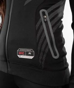 UFC Venum Personalized Authentic Fight Night Women's Walkout Hoodie - Black -Venum store VNMUFC 00013 001 07 2