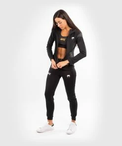UFC Venum Fighters Authentic Fight Night Women's Walkout Hoodie - Black -Venum store VNMUFC 00013 001 16 2 1 1