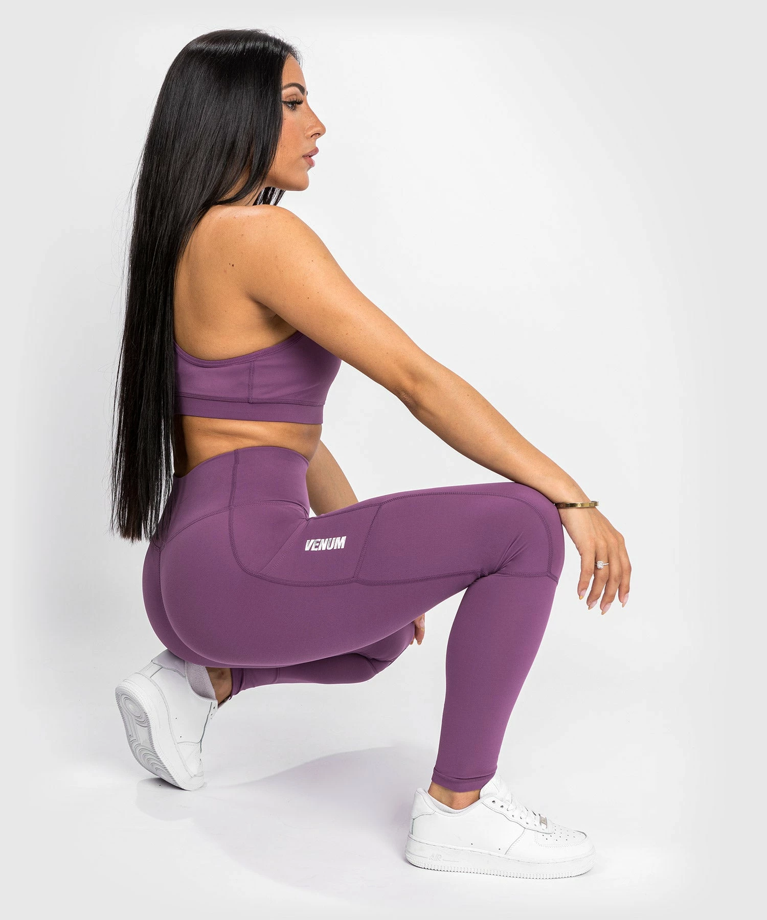 Venum Essential Performance Leggings - Dusky Orchid/Brushed Silver - Image 4