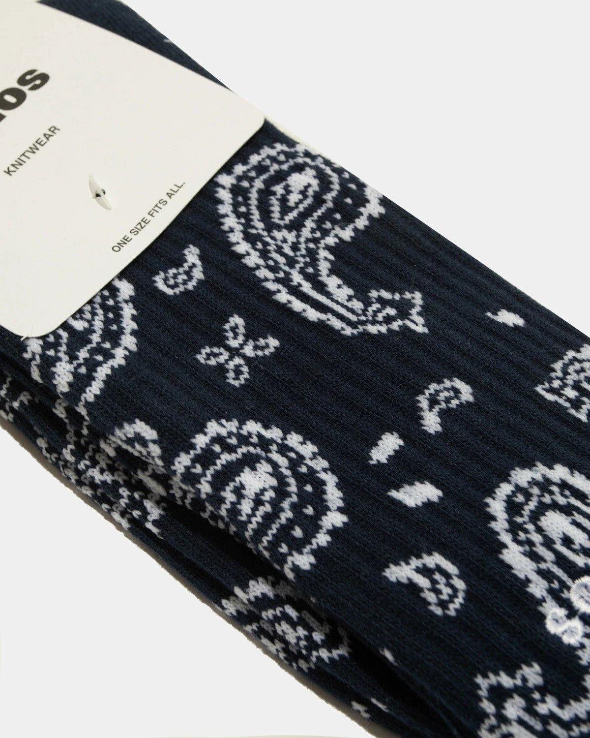 Atmos USA Atmos Paisley Socks (Navy | White) 2 Atmos USA Atmos Paisley Socks (Navy | White) - Image 2