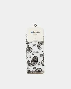 Atmos USA Atmos Paisley Socks (White | Black) -Venum store atmos ATM PA S012 WHT 01