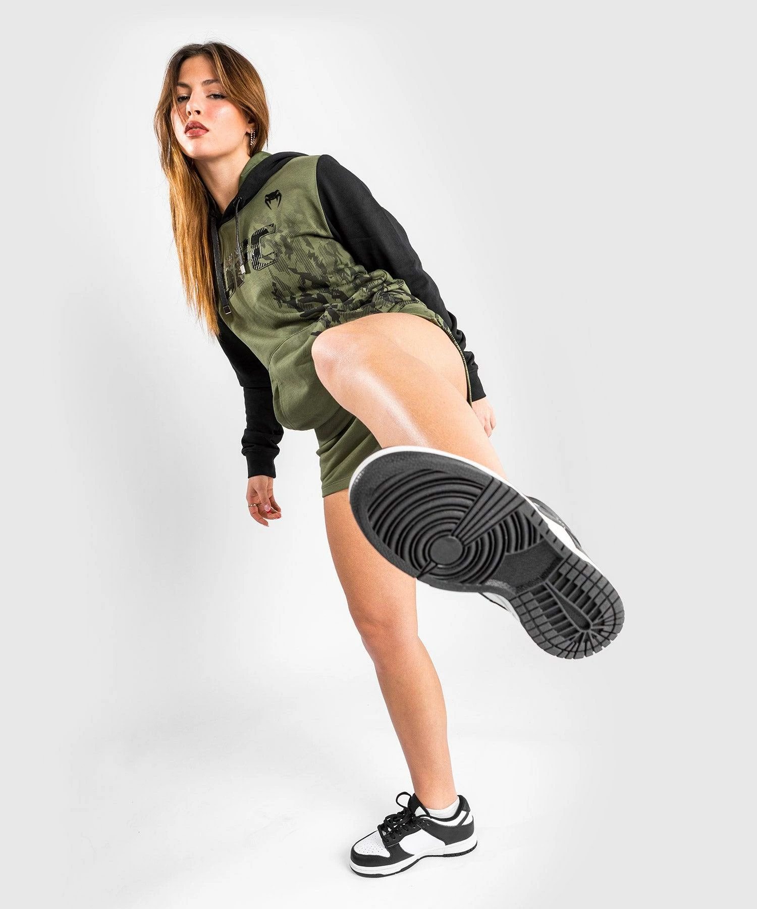 UFC Venum Authentic Fight Week Women's Pullover Hoodie - Khaki 5 UFC Venum Authentic Fight Week Women's Pullover Hoodie - Khaki - Image 5