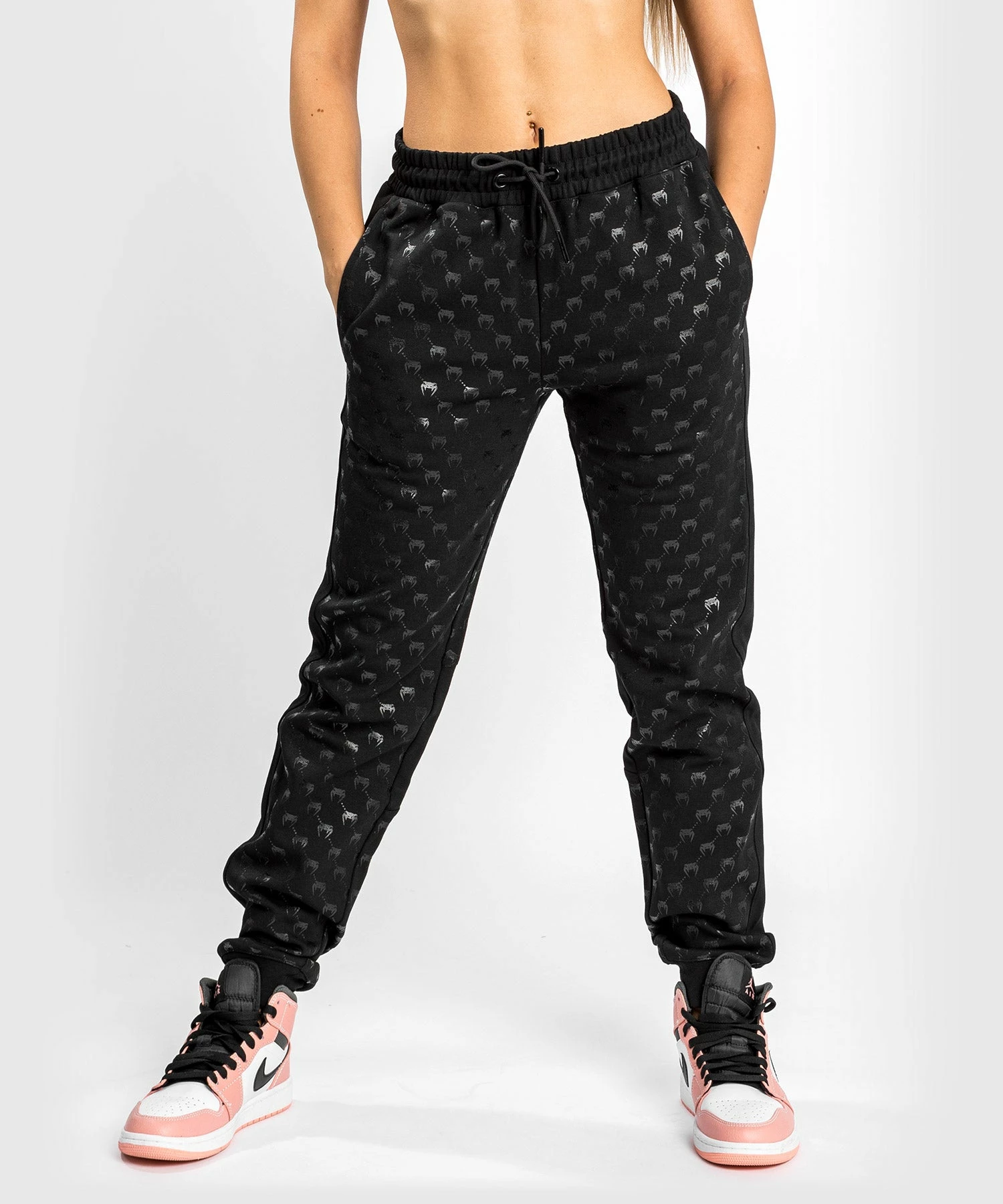 Venum Monogram Joggers - For Women - Black/Pink Gold 1 Venum Monogram Joggers - For Women - Black/Pink Gold