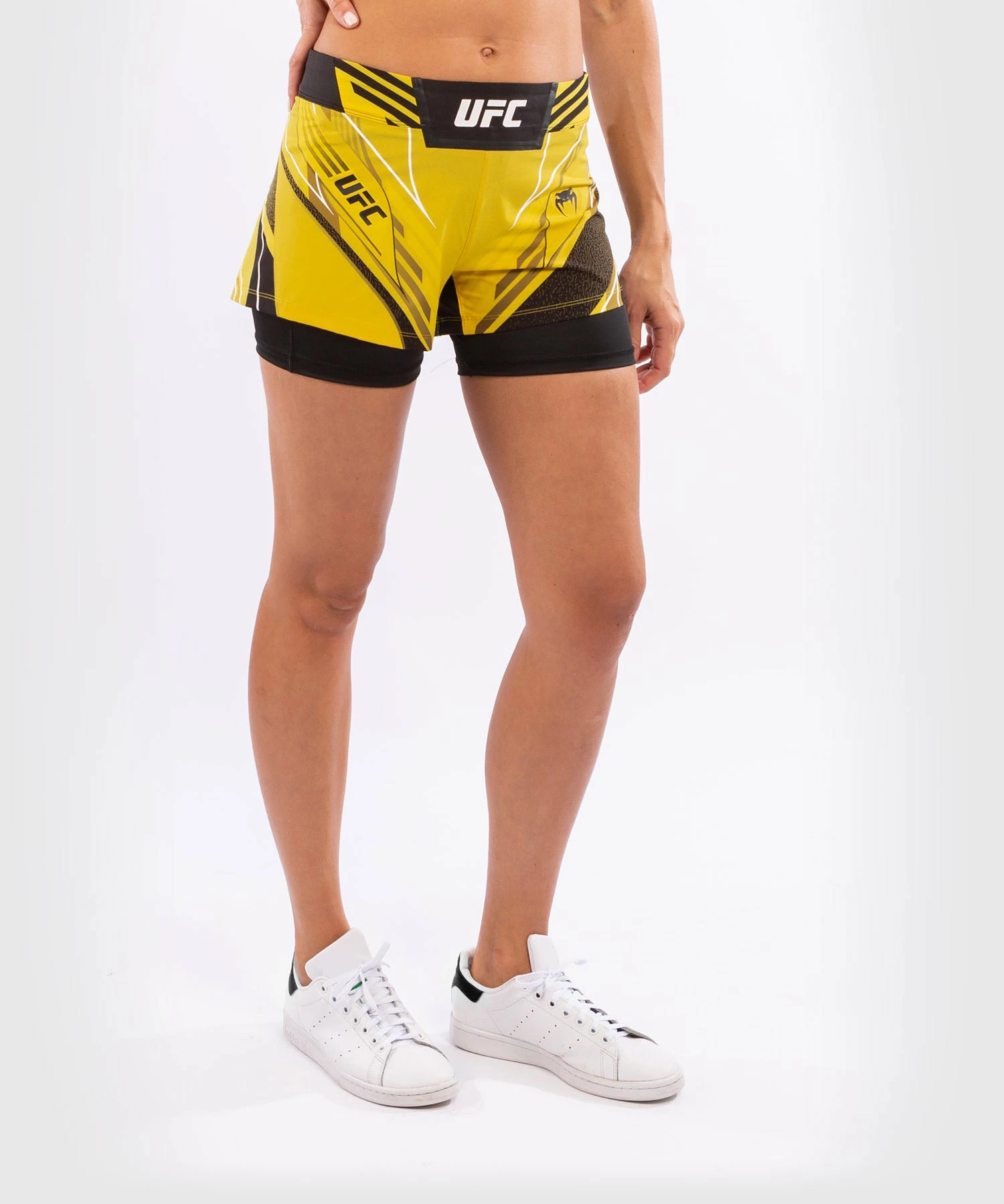 UFC Venum Authentic Fight Night Women's Shorts - Short Fit - Yellow 4 UFC Venum Authentic Fight Night Women's Shorts - Short Fit - Yellow - Image 4