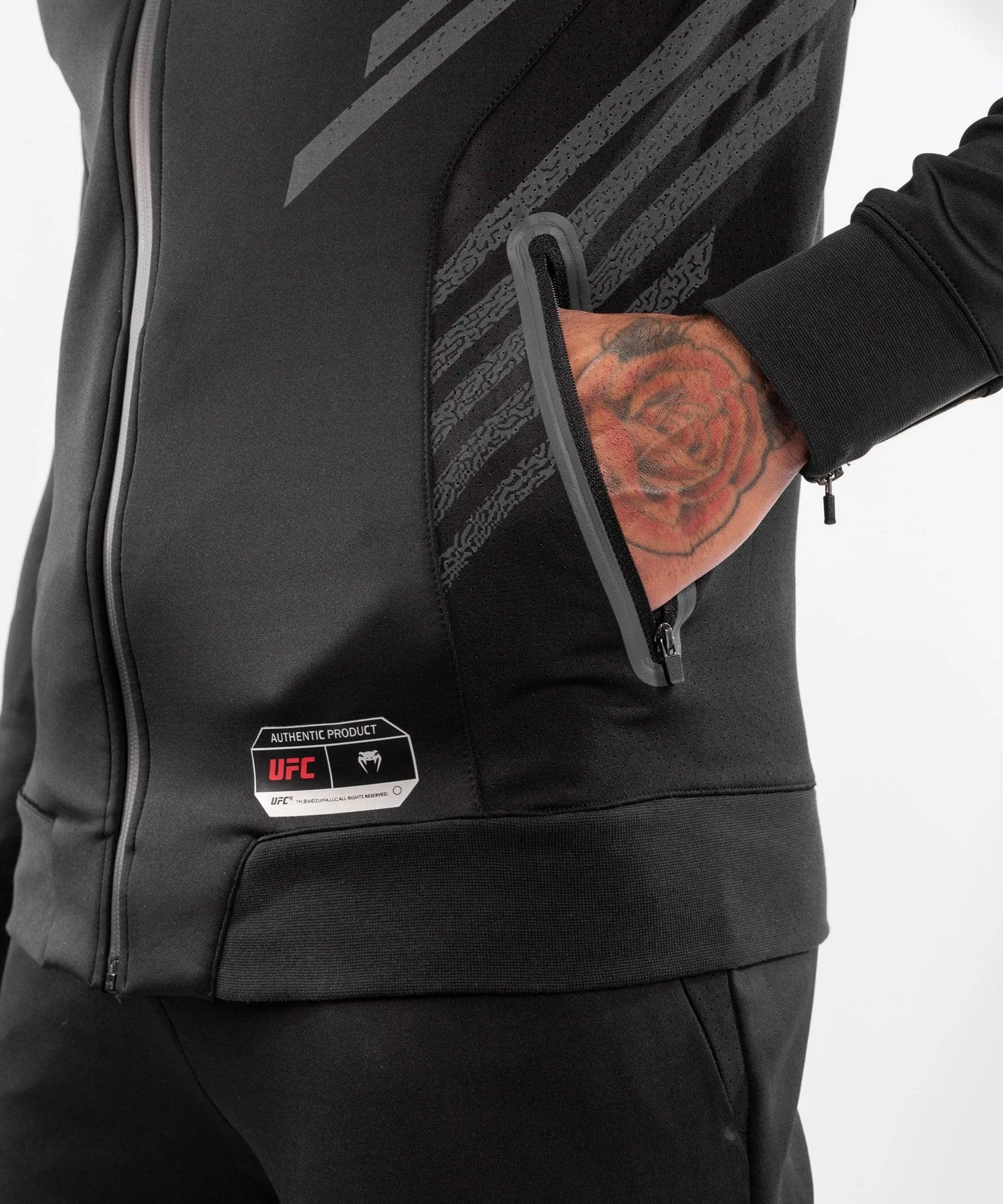 UFC Venum Personalized Authentic Fight Night Men's Walkout Hoodie - Black 7 UFC Venum Personalized Authentic Fight Night Men's Walkout Hoodie - Black - Image 7