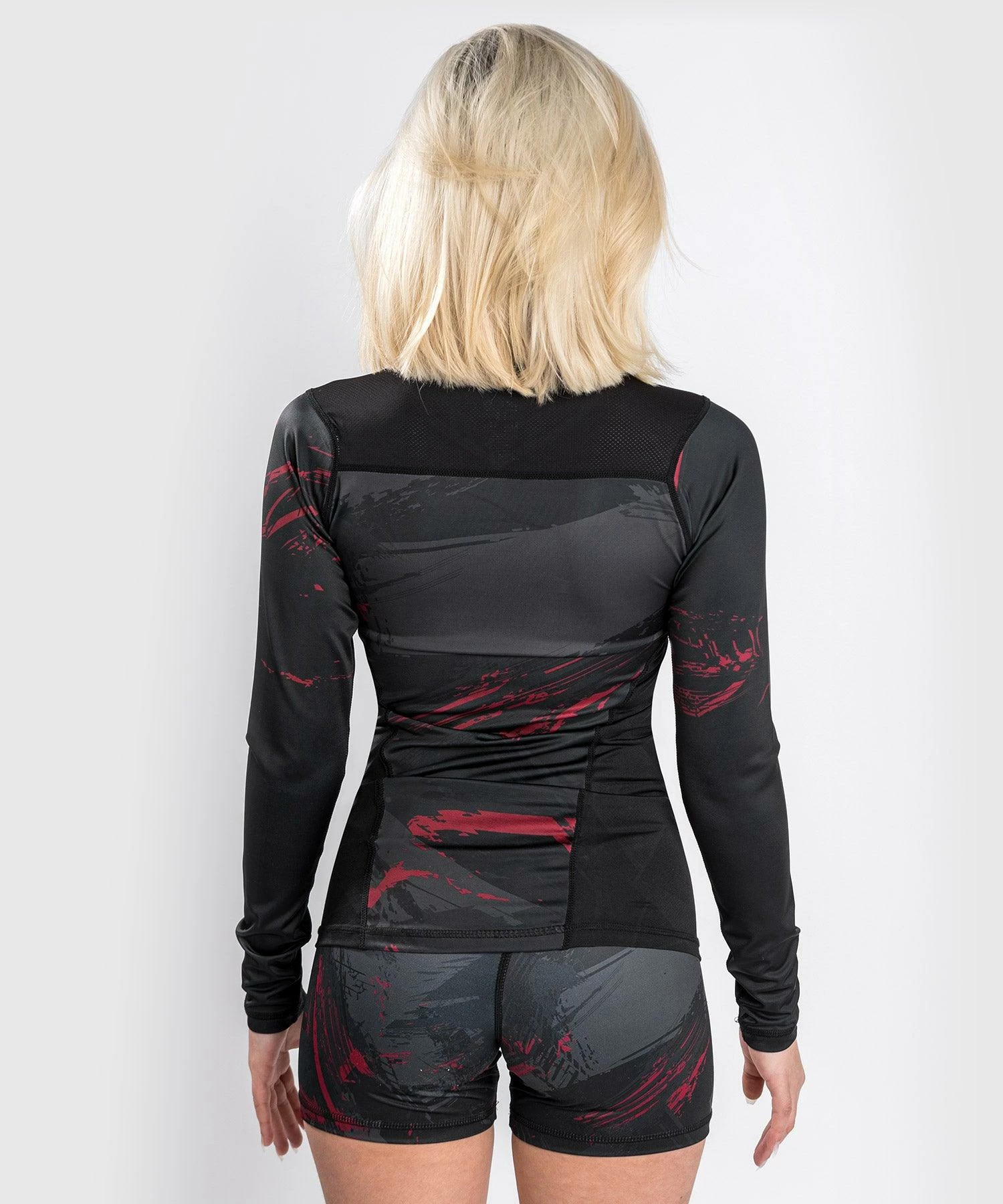 UFC Venum Authentic Fight Week Women's 2.0 Performance Long Sleeve Rashguard - Black/Red - Image 8