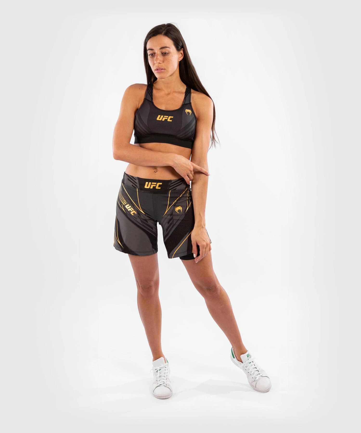 UFC Venum Authentic Fight Night Women's Shorts - Long Fit - Champion 8 UFC Venum Authentic Fight Night Women's Shorts - Long Fit - Champion - Image 8