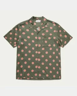 Honor The Gift Co Century Camp S/S Button-Up (Green | Polkadot)