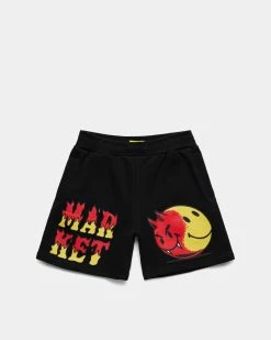 Chinatown Market Smiley Good And Evil Sweatshorts (Black)