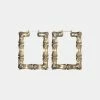Seville Michelle Plain Rectangle Gold Bamboos Hoop Earrings